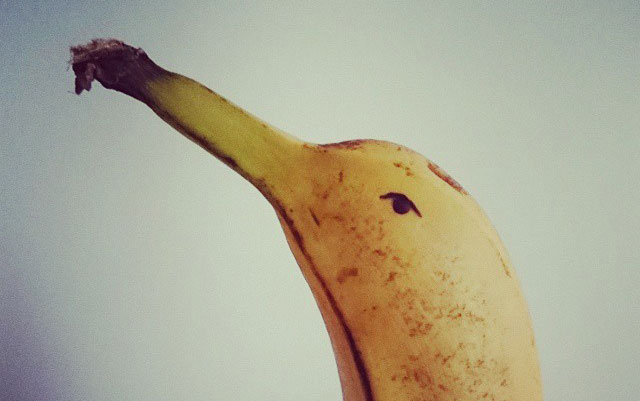 A banana that looks like a bird